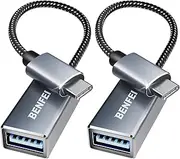 BENFEI USB C to USB 3.0 Adapter, 2 Pack USB C to A Male to Female Adapter Compatible with MacBook Pro/Air, Samsung Galaxy Note, Galaxy, Google Pixel, Nexus and More
