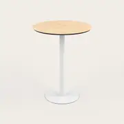 Recess High Cafe Table | Round Bar Seat Table | Collaboration Desk, Maple / White