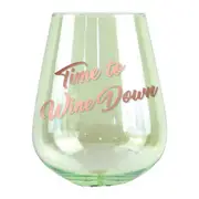 2pc Time To Wine Down 13cm/600ml Stemless Glass Wine/Cocktail Drinking Cup Set