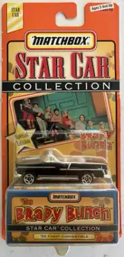Matchbox Star Car Brady Bunch ‘55 Chevy Convertible Die Cast 1:64,MISP (B153)