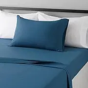 Amazon Basics Lightweight Super Soft Easy Care Microfiber Bed Sheet Set with 36-cm Deep Pockets - Single, Dark Teal
