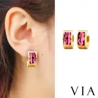 在飛比找momo購物網優惠-【VIA】鈦鋼耳環 寶石耳環/多面切割寶石鑲嵌個性時尚歐美3
