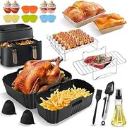 Airfryer Accessories for Philips Airfryer Dual Basket 3000 Series NA350 and 5000 Series XXl Accessories NA550 6L/3L, 23-Piece Hot Air Fryer Accessories Compatible with Tefal EY9018 Dual Easy Fry 5.2
