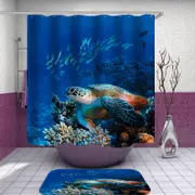 Turtle and Corals Shower Curtain