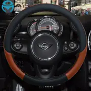 100% DERMAY Brand Leather Car Steering Wheel Cover for MINI Cooper R56 Clubman Countryman Clubvan Coupe Auto Accessories Brown
