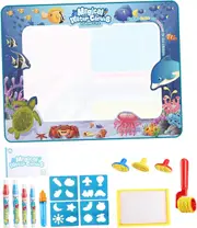 100x80CM Magic Water Drawing Mat Coloring Doodle with Reusable Magic Pens Montessori Painting Board