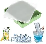 Ai-OUMLEEF Ice Cube Tray, Silicone Freezing Container Sticks with Lid, Silicone Mold, Water Bottle Ice Trays,Silicone Ice Trays,Reusable Long Ice Trays Make Slow-Melting Ice(Green)