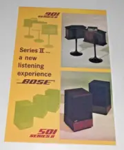 Bose 901 II + 501 II Audiophile Poster 1974 19" x 13" Legendary Speakers