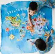 NEW Little Sleepies Around The World Large Cloud Blanket 50”x50”