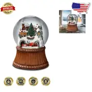 Classic 6.5" Rotating Snow Globe Featuring Mountain Village & Silver Bells Tune