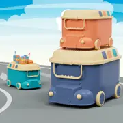 3 PCS Keezi Kids Toy Box Storage Cute Car Toy Container Kids Toys Organiser Snack Boxes