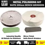 200MM Metal Buffing Polishing Kit for Bench Grinder Stainless Brass Copper
