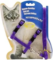 Pet Kitten Cat Walking Harness Lead Nylon Leash Safety Clip Adjustable Collar, Ideal for Outdoor Use