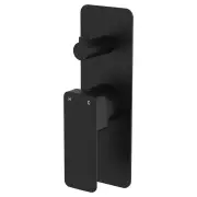 Tono Wall Diverter Mixer, Rect Plate, Matte Black