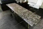 Natural Mix Agate Dining Console Table Top - Beautiful Geode Centerpiece Decor