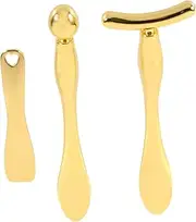 minkissy 3pcs Eye Massager Anti Aging Facial Roller Face Cream Stick Skin Care Makeup Spoon Face Eye Skin Care Eye Care Tool Face Cream Spoon Eye Roller Manual Massage Stick Zinc Alloy