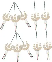 Outanaya Handmade Wind Chime Kit DIY Pirate Ship Decor 10pc Unfinished Wood Craft