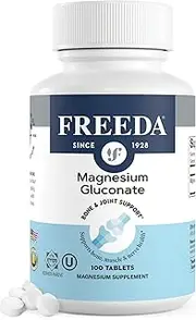 Magnesium Gluconate - Kosher Vegan Magnesium Supplement for Men & Women - Leg & Muscle Cramp and Spasm Relief - Natural Muscle Relaxer - Magnesio Vitamins and Supplements (100 Tablets)