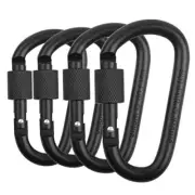 Locking Carabiner Clip, Caribeaner Clips D Ring Spring Snap Key Chain 4Pack