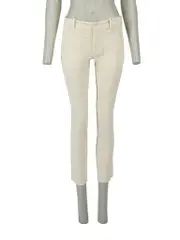 Ecru Corduroy Skinny Trousers