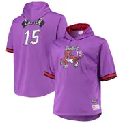 Men's Mitchell & Ness Vince Carter Purple/Red Toronto Raptors Big & Tall Name & Number Short Sleeve Hoodie