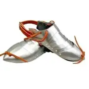 Medieval Steel Armour iron Shoes Pair Crusader Shiny Silver Spartan LARP