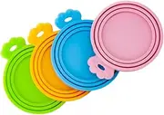 VERDANVERSE 4pcs Silicone Can Lid for Pet Food Reusable Dog Cat Food Can Covers Flexible Dishwasher Safe Airtight Seal