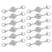 12Pcs Magnetic Jewelry Clasps Ball Magnetic Locking Lobster Clasps 10.5mm Silver