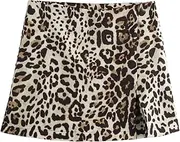 [STKARCV] Women Leopard Print Mini Skrit for Female Straight Short Skirts Streetwear
