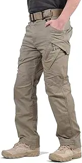 [LIUHUAF] Men's Tactical Pants, Ripstop Waterproof Lightweight Military Cargo Work Pants Outdoor Hiking Assault Combat Trousers