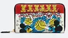 COACH DISNEY MICKEY MOUSE X KEITH HARING MEDIUM ID ZIP WALLET/$228/GOLD BLACK