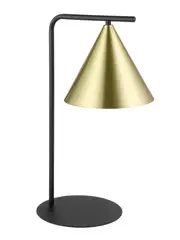 Scala 1 Light Table Lamp in Black with Brass Detail