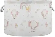 Yoogain Dreamy Childish Cute Elephants storage basket folding and waterproof fabric storage bins with sturdy handle bags supply Decoraciones for bathroom garage towel