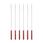 6pcs Kebob Skewers 55cmx10mmx2mm Stainless Steel Flat Sticks with Wood Handle