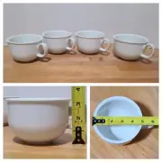 New! 4 Crate and Barrel Coffee Mug Oversize Tea Cup White Porcelain Large 20 oz