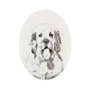Clumber Spaniel tombstone with a picture of a dog Art-Dog