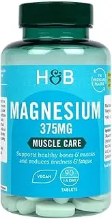 Holland and Barrett Magnesium 375mg Muscle Care Tablets, Vegan, 90 Count