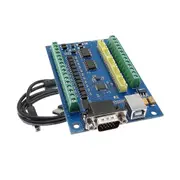 MACH3 USB CNC 5 Axis 100KHz 12-24V Linear Motion Control Card STB5100 Breakout Board Blue