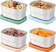 3Pcs Stainless Steel Snack Containers for Kids, 8oz Leakproof Reusable Food Container with Silicone Lid, Snack Toddler Box Dishwasher Freezer Safe for Daycare School Wook (3PCS)