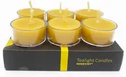Honey Joy Pure Beeswax Tealight Candles - Pack of 6, Australian Made, Natural Honey Scent, 4-5 Hour Burn Time, Perfect for Home Decor and Special Events