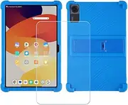 FZZSZS Case for ANTEMPER D115 Tablet + Tempered Glass Screen Protector Protective Film,Soft Gel Blue Shell Silicone Tablet Cover for ANTEMPER D115 (10.1")