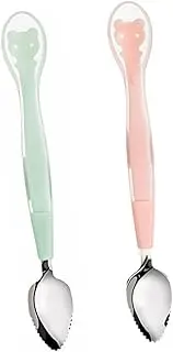 MERRYHAPY 2Pcs Stainless Steel Spoons for Babies Ideal Dessert Spoons for Infants for Scraping and Enjoying Safe and Utensils for Early Feeding