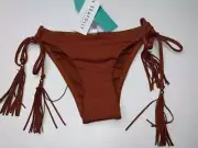 NEW WITH TAGS SEAFOLLY LADIES MARSALA FRINGE BRAZILIAN TIE SIDE BIKINI PANTS