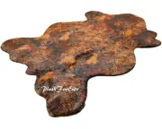 3' x 5' Tissavel American Brown Cowhide Faux Fur Luxury Area Rug PlushFurEver