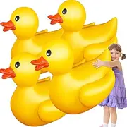 4 Feet Inflatable Duck Float Jumbo Inflatable Duck Huge Blow up Ducks Easy to Inflate Large Duck Pool for Adults Teens Swimming Pool Toy Party Decoration, Yellow