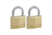 Master Lock Solid Brass Padlocks Double Lever (Multi Colour) (40mm 4-Pin - Keyed Alike x 2)