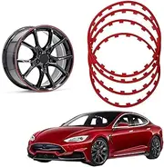 Rim Protector Car Vehicle Wheel Rims Protectors Decor Strip for All Car Models 4 Pcs / 16-20In G20240113(Color:Red,Size:20in)(Red,20in)