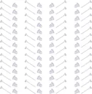[EOMECUIGAO] 100 Pairs Clear Plastic Earrings for Sport and Work, Invisible Clear Stud Earrings with Blank Pins and backs, Great for Pierced Ears