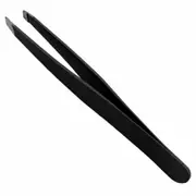 Hair Eyebrow Tweezers Stainless Steel Plucker Puller Beauty Nail Slanted Tip Blk
