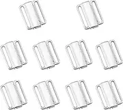 10 Sets Bra Strap Hooks 3/4 Inch Bra/Bikini Hook Closure Nickel Free Front Closing Bathing Suit Replacement Clasp for DIY Craft Bra Making Lingerie Sewing